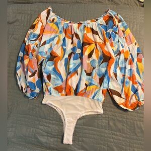 Forever 21 Colorful Floral Bodysuit